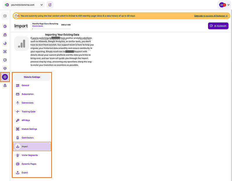 Import Your Google Analytics Data Import Your Google Analytics Data