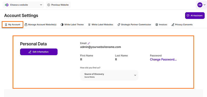 Manage Your Personal Data