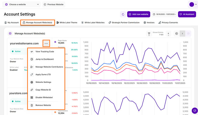 Account Website Management