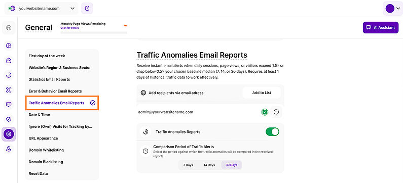Manage Your Traffic Anomalies Email Reports Manage Your Traffic Anomalies Email Reports