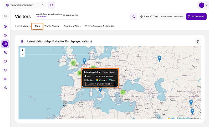 Visualize Your Visitor Locations